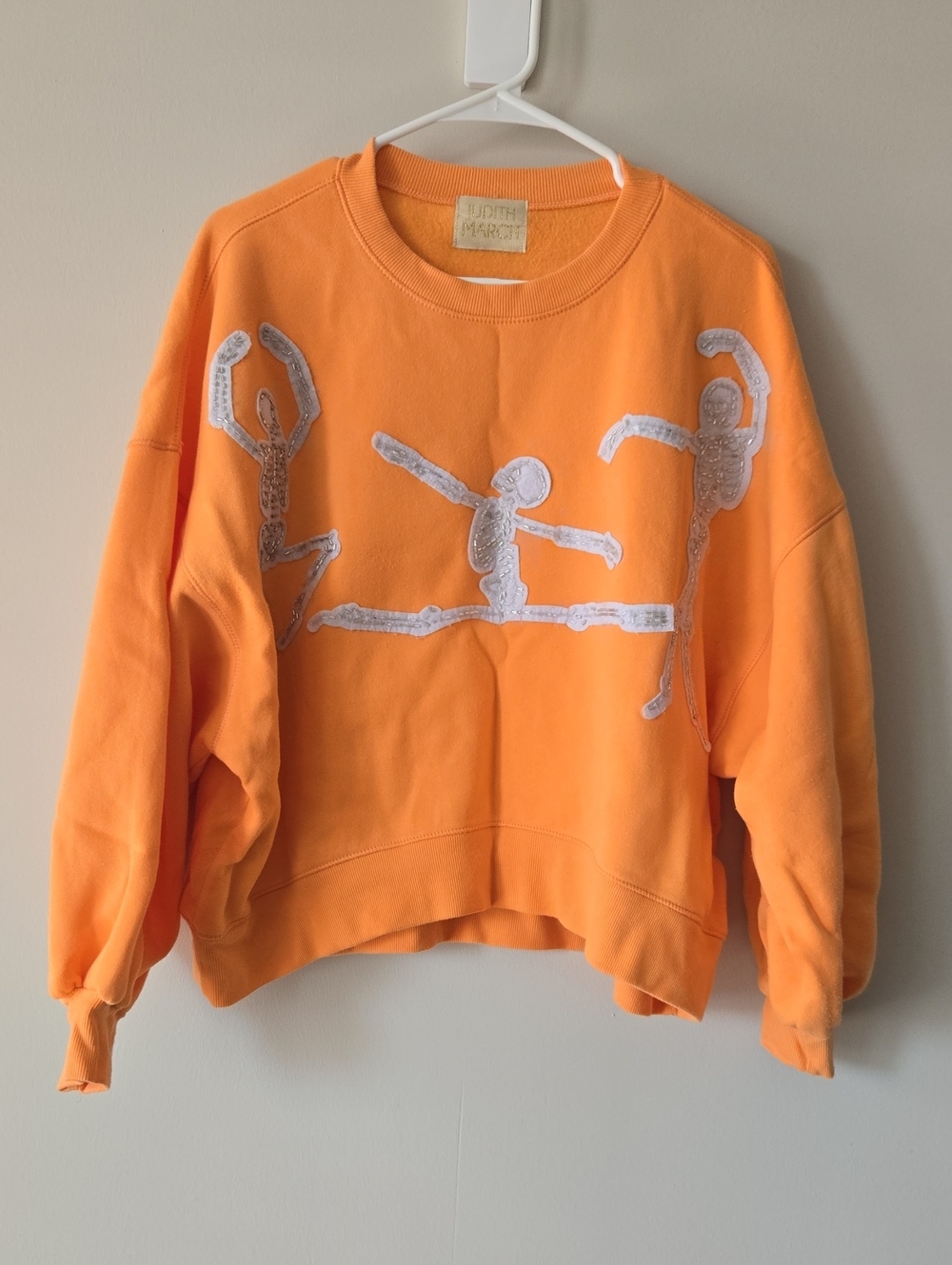 Judith March Sweatshirt With Silver Skelletons As Ballerinas